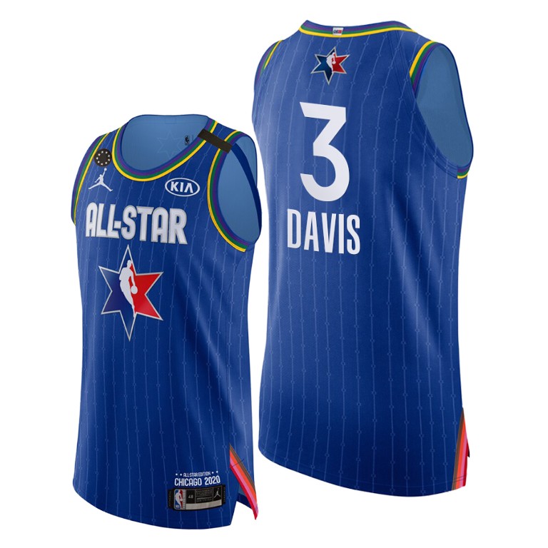 Men's Los Angeles Lakers Anthony Davis #3 NBA Authentic 2020 Game All-Star Blue Basketball Jersey SAT2483TV